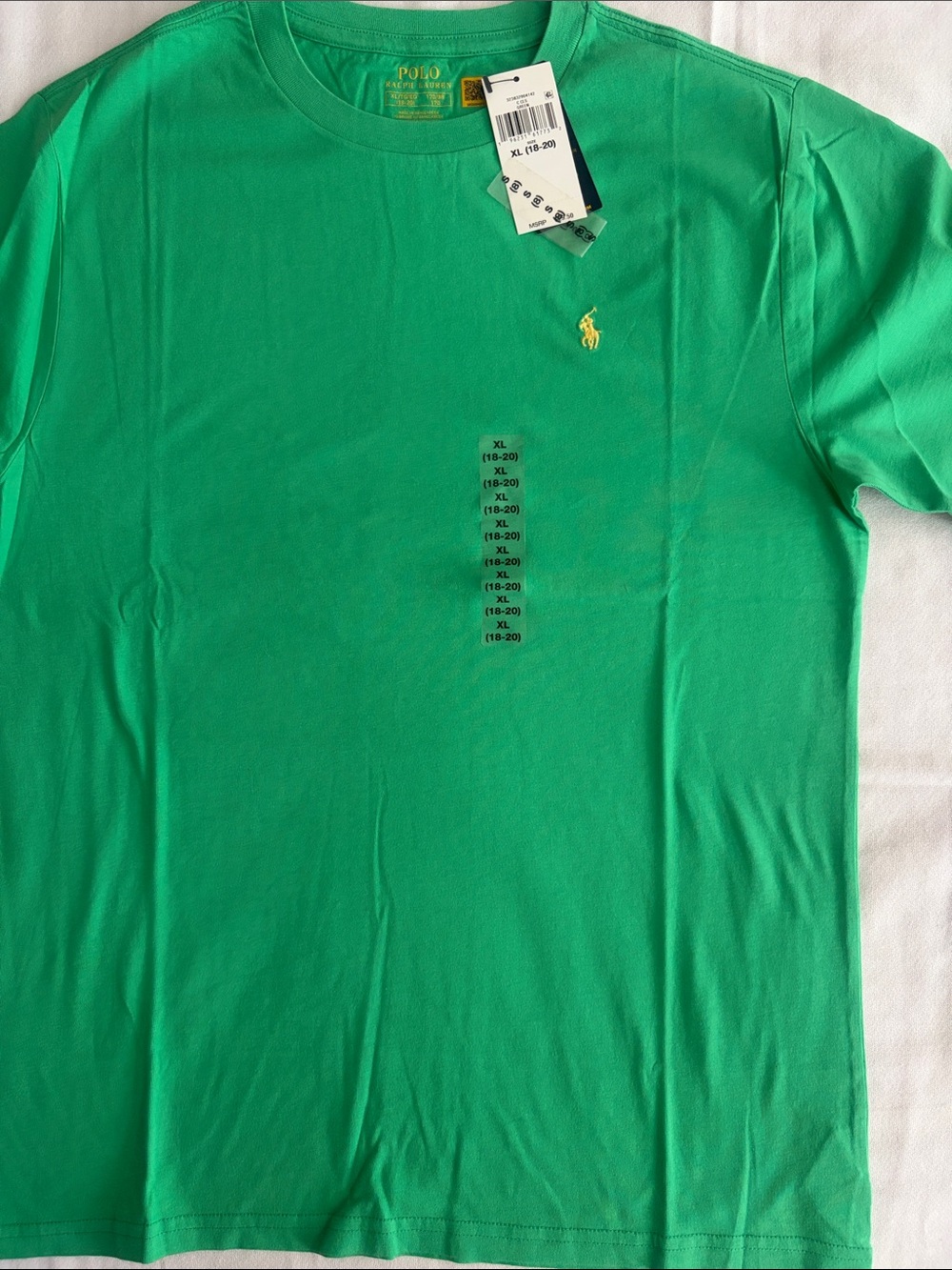 Polo by Ralph Lauren Green Tee with Yellow Embroidered Pony